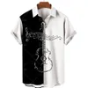 Herrens avslappnade skjortor Musikinstrument 3D -tryckta strandtröjor Havaiianska skjortor för män Mäns kallelse Blusar Lapel Shirt Kuba Camisas Herrkläder 231205