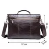 Briefcases CONTACT'S Men's Briefcase Genuine Leather Business Handbag Laptop Casual Large Shoulder Bag Vintage Messenger Bags Luxury Bolsas 231205