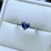 클러스터 링 우아한 Alexandrite Solitaire Ring Art Deco Heart Engagement 6 월 Birthstone Promise Promise Gift