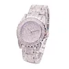 Horloges Dameshorloges Luxe volledig glanzend strass rond quartz uurwerk Polshorloge Armband Damesklok