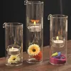 Creative European-Made Romantic Transparent Glass Cylindrical Oil Lamp Wedding Decoration Gift I stället för Candle Holder Home H2204269S