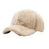 Casquettes de baseball Casquette à visière Casquette de baseball à large bord moelleux pour femmes avec protection solaire anti-UV Chapeau en peluche épais pour les activités de plein air