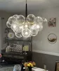 Longree Modern Bubble Ball virvlade glas ljuskrona dia 24 tum vit klar globe blåst glas små taklampor för sovrumsstudie restaurang