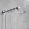 Bathroom Shower Heads 81012 Inch Ultrathin Wall Mount Rainfall Head With 16inch Stainless Steel Arm 150cm ABS Hose Hardware 231205