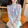 Women's Blouses Long Sleeve Chiffon Shirt Spring And Autumn 2023 Fashion Top Age Reducing Beautiful Foreign Style Small