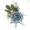 Decoratieve bloemen 2-delige corsage en polsset Prom Flower schoudertasje met clip aan de achterkant voor huwelijksceremonie jubileum etentje