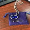 Titanic Heart of Ocean blue heart love forever pendant Necklace velvet bag Y1218325q
