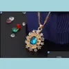 Kolczyki Naszyjnik Zestaw biżuterii druhny Crystal Party 18k Gold Fashion Dostawa Zestawy DHGO6