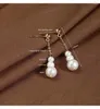 أقراط متدلية Meibapj 8mm Natural Freahwater Pearls Fashion Simple Drop 925 Silver Fine Wedding Jewelry for Women