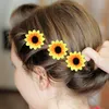 Decorative Flowers 100 Pcs Hair Barrette Yellow Sunflower Heads Artificial Crafts Bluebonnet Sunflowers