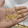 Чокеры, индивидуальное ожерелье с именем, персонализированное кубинское ожерелье-цепочка с короной, ожерелье с именем из нержавеющей стали, женский подарок 231205