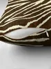 Kussensloop ZEBRA IN WINTER BRUIN EN BEIGE DIERENPRINT Sierkussen Rechthoekige kussenhoes luxe decor Kussenslopen Kussenhoezen Bank 231205