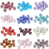 19 Färg Big Hole Glass Crystal Beads Charm Findings Loose Spacer Craft European Silver Pärled med 925 Stämpel för armbandsmycken342d