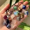 Hanger Kettingen Reiki Healing Chakra Steen Slinger Mineraal Bergkristal Charme Natuurlijke Amethisten Lapis Tijgeroog Piramide Quartz Ketting