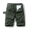 Shorts masculinos verão algodão tático carga 2023 moda cáqui casual militar calças curtas bolso solto masculino