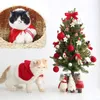 Ubrania piesek Cat Christmas Hooded Cloak Cape Pet COST COST COT CAT SIĘPTA SUTFIT PUPPY KITTIN ROKU KRÓTEK Cosplay szatę na przyjęcie Xmas 231205