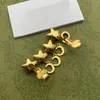 Luxury Designer Star lettering Pendant Ear Cuff Earrings Women's Fashion Exquisite Crystal brass ear clips
