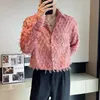 Men's Casual Shirts Brand Clothing Men's Spring Casual Long-Sleeved Shirts High Quality Fringe Trim for Men's Loose Party Shirt Stage Costume 231205