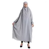 Abbigliamento etnico eid con cappuccio da donna musulmana abito hijab abbiglia