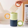Vattenflaskor japanska keramiska flerfärgade handtag rippel kaffemugg te mjölk kopp dricker par muggar kreativ födelsedagspresent 231205