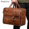 Aktentaschen Echtes Leder Herren Aktentasche Laptop Casual Business Tragetaschen Schultertasche Umhängetasche Herrenhandtaschen Große Reisetasche 231205