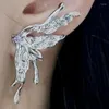 Pendientes Draweye mariposa púrpura para Mujer Vintage Hiphop Y2k joyería de moda Color plata Pendientes coreanos para Mujer