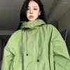 Damesjassen 2023 Harajuku Groen Koreaanse Vrouwen Y2k Streetwear Jassen Oversized Herfst Outdoor Windjack Vintage Jas Trending Tops