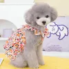 Vêtements pour chiens décoratifs sans manches imprimés floraux pour animaux de compagnie chiot licou robe vêtements