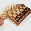 Jeux d'échecs ensemble pliant en bois magnétique plateau de jeu feutré 24 cm 24 cm rangement intérieur adulte enfants cadeau famille 231204