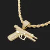 Mężczyźni Hip Hop Full Cz Cubic Zirkonia Pendants Charm Out Out Cuban Link Chain Naszyjniki hiphopowe wisiorki