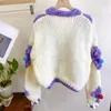 Malhas femininas feitas à mão cardigan robusto suéter de natal feminino 2023 roupas de inverno