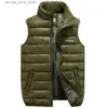 Men's Vests Winter Men Cotton Padded Vest Autumn Casual Warm Lightweight Sleeveless Jacket Male Big Size Black Coat Work Wear Waistcoat Q231205