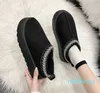 Fashion Women's Designer Slippers Snow Boots Winter New Plush and Warm Thick Sole Heel Free Baotou Fur Half Cotton Shoes