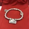 Nueva pulsera auténtica Pulseras de la amistad de la suerte de goma UNO DE 50 Joyería plateada Se adapta al regalo de estilo europeo Fow Mujeres Hombres PUL1286MTL286a