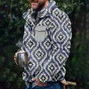 Herren Hoodies Mann Sweatshirts Farbverlauf Plaid Winter Fleece Pelz Pullover Männer Langarm Knöpfe Pullover Warme Oberbekleidung Sweatshirt Jacke