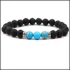 Perlé Lava Rock Pierre Perle Bracelet Chakra Charme Naturel Huile Essentielle Diffuseur Perles Chaîne Pour Femmes Hommes Mode Artisanat Bijoux Drop Dhsa2