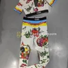 Short Sleeve Sport Top Women Summer Breathable Tracksuit Vegetable Print Gym Outfit Letters Webbing Tracksuits