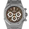 Designer de luxo Mens Watch Designer Relógios Movimento de Máquinas Automáticas Relógios Royal Oak cronógrafo 26300ST.OO.1110ST.08 Marrom 39mm relógio de aço WN-57M0