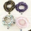 Charme Pulseiras Pulseira de Pedra Natural 108 Mala Yoga Colar Matte Jóias Drop Delivery Dhvlw