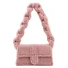 Makeup Bag Imitation Lamb Hair Fall Winter Solid Color One Shoulder Portable Liten Square Bag Designer Handbag238R