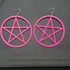 Dangle Lustre À La Mode Acrylique Grand Rond Pentagramme Boucles D'oreilles Pour Les Femmes Rose Cercle Étoile Pendientes Punk Parti Bijoux Cadeau276A