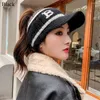 Ball Caps Winter Fashion Warm Knitted Hat Women Cold-proof Windproof Bonnet Earmuffs Casual Outdoor Sport Empty Top Letter Baseball