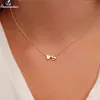 Shuangshuo Pequena Inicial S Bonito Mini Coração Gargantilha Colar Corrente Carta de Amor Pingente Mulheres Simples Feriado Collier Namorada Presente G223Y