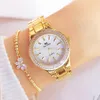 Montres pour femmes or dames montres-bracelets Robe Montre femmes cristal diamant montres en acier inoxydable argent horloge femmes Montre Femme 231204