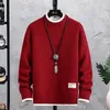 Pulls pour hommes Stripe Hommes Hiver Style coréen Mens Pull chaud Mode Épissage Couleur Modèles Laine Pulls Mâle