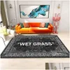 Tapis Tapis d'herbe mouillée Marque de luxe Zone verte Salon Tapis de sol Chambre à coucher Baie vitrée Canapé Décor à la maison Grand tapis 230901 Dro Dht4I