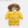 Daunenmantel Kinder verdicken warme Jungen Winter Echtpelz mit Kapuze lange Parkas Mädchen Baumwolle Jacken Outer Teen Kinder Kleidung Q231206