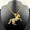 Kedjor kvinnor hiphop isad ut galopping hästhänge halsband djurälskare födelsedagspresent mode läckra smycken
