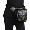 Waist Bags Retro Steam Punk Leather Bag Serpentine Crossbody Rock Crocodile Gothic Rivet Fanny Packs Fashion Motorcycle Leg3091