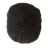 #1B Color negro de 6 mm ola Afro Virgin Human Reemplazo de cabello a mano atada a mano completa PU para hombre negro en América Entrega rápida expresa